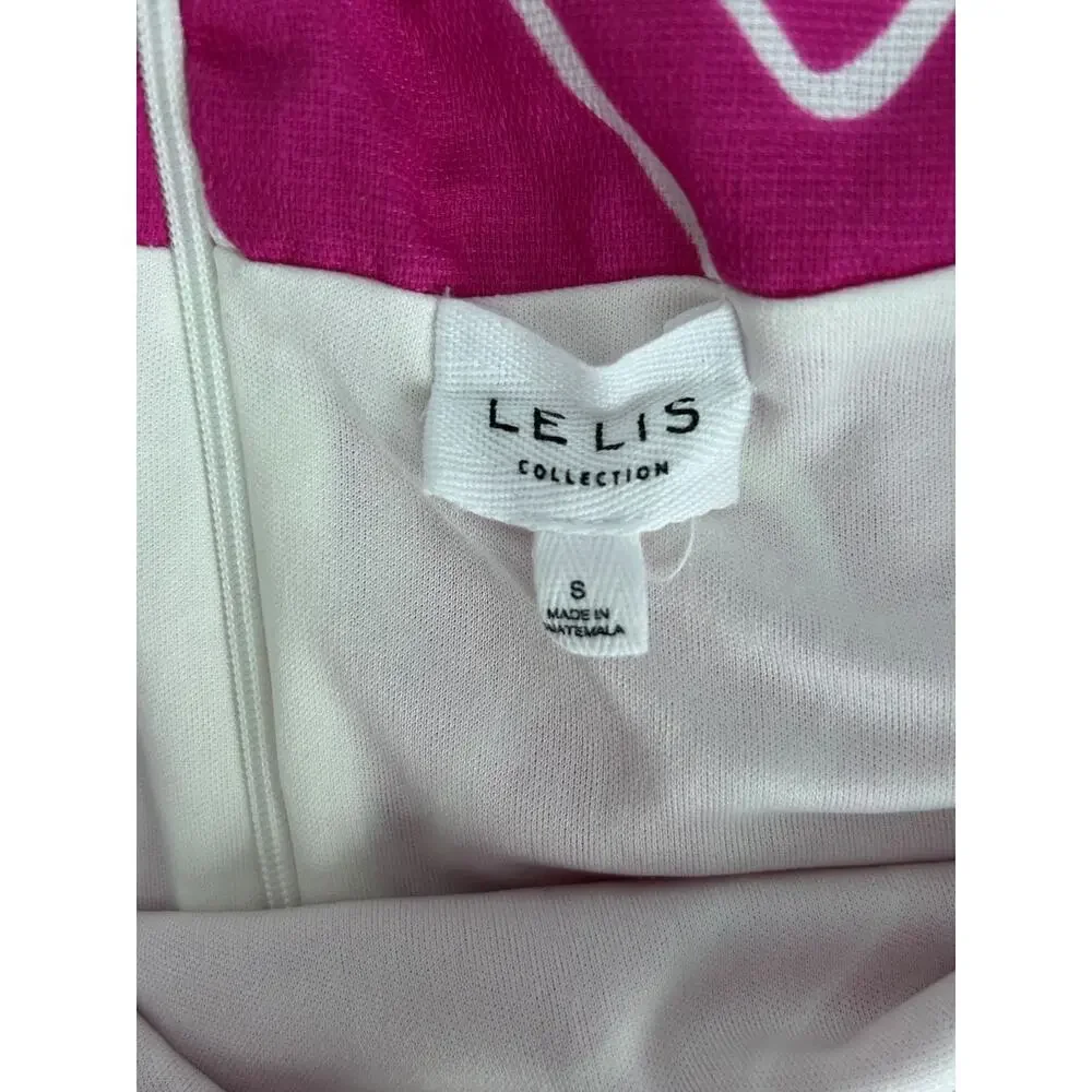 EUC Le Lis Collection Strapless Retro Ruched Pink Swirl Bodycon Mini Dress-Small - Picture 3 of 9